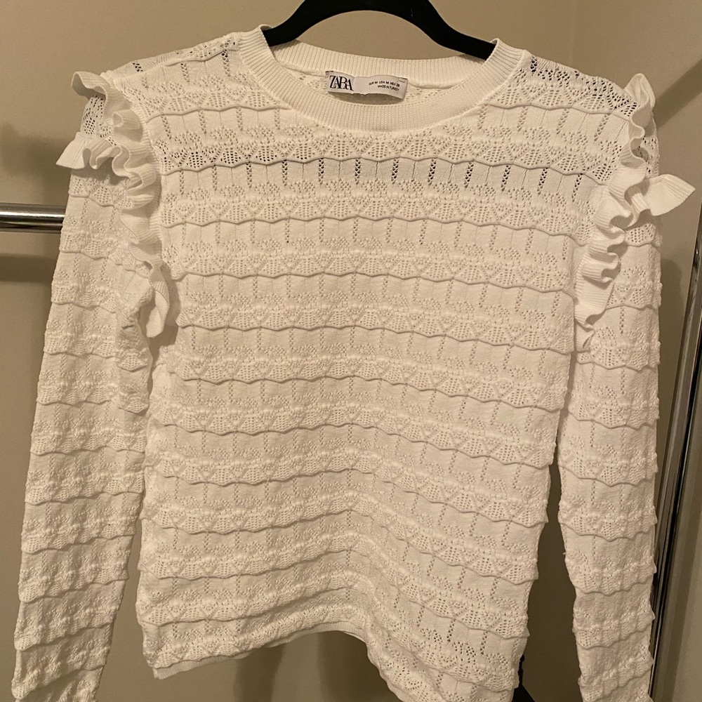 Zara white knit sweater